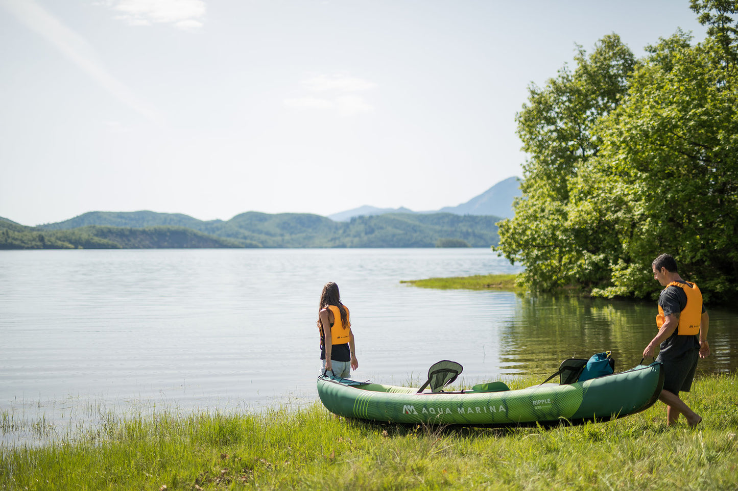 Ripple-370 Recreational Canoe - 3 Person. Inflatable Deck. 2-in-1 Canoe & Kayak Convertible Paddle Set X2. Canoe Seat X3.