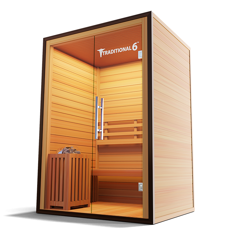 Tradtional 6 - 3 Person Indoor Sauna - Glass Front Only