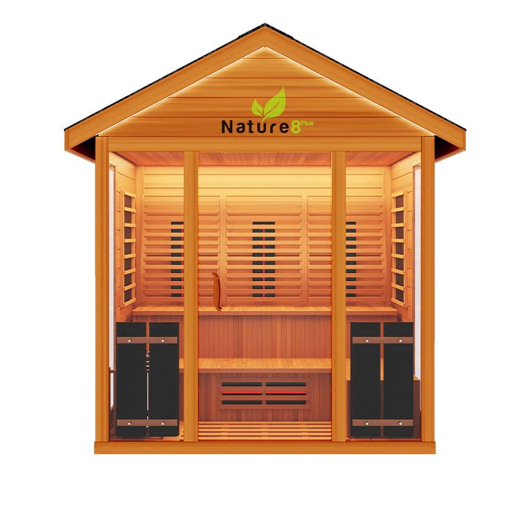 Nature 8 Plus - 4-6 Person Outdoor Sauna - Hybrid