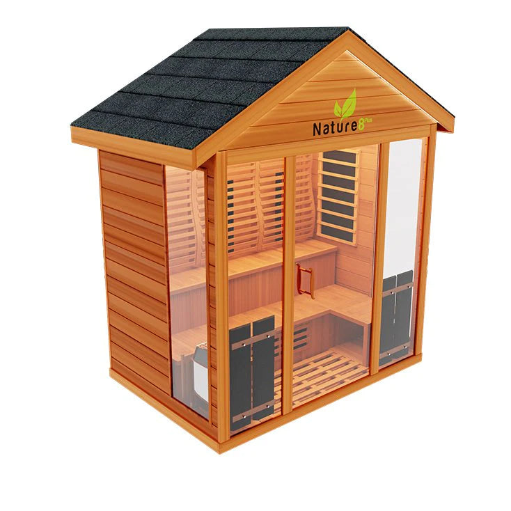 Nature 8 Plus - 4-6 Person Outdoor Sauna - Hybrid