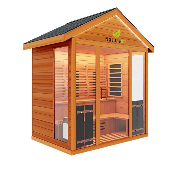 Nature 8 Plus - 4-6 Person Outdoor Sauna - Hybrid