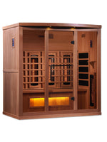 Golden Designs 4-Person Full Spectrum PureTech™ Near Zero EMF FAR Infrared Sauna with Himalayan Salt Bar (Canadian Hemlock) GDI-8040-02