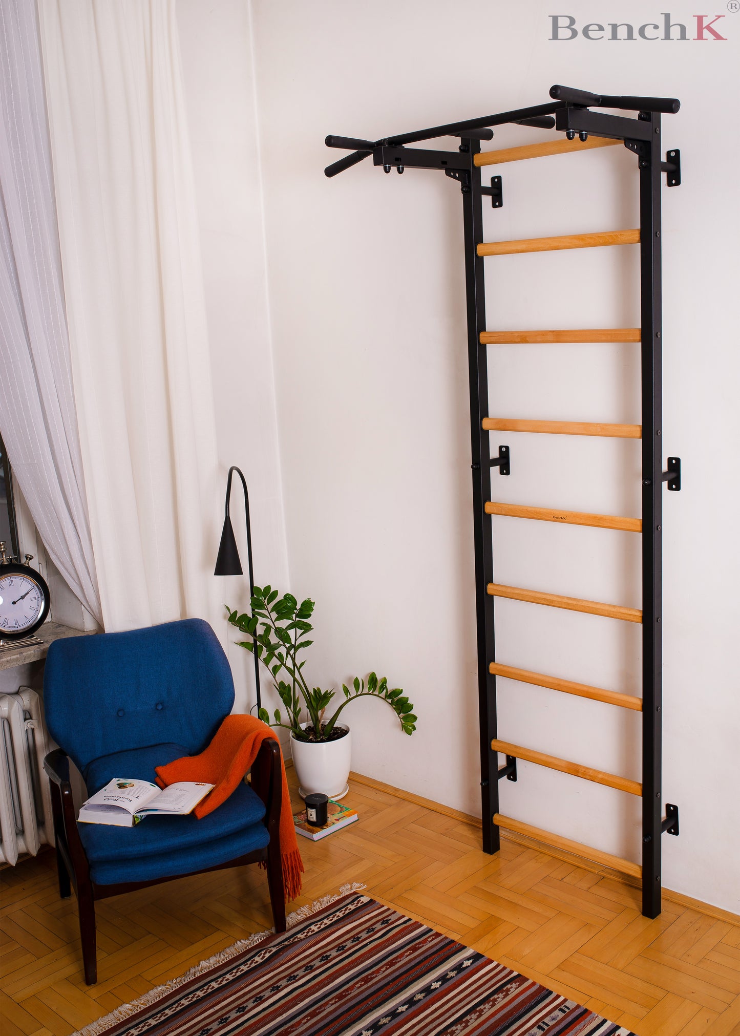 BenchK 721 - BenchK Wall bars with fixed steel 6-grip pull-up bar