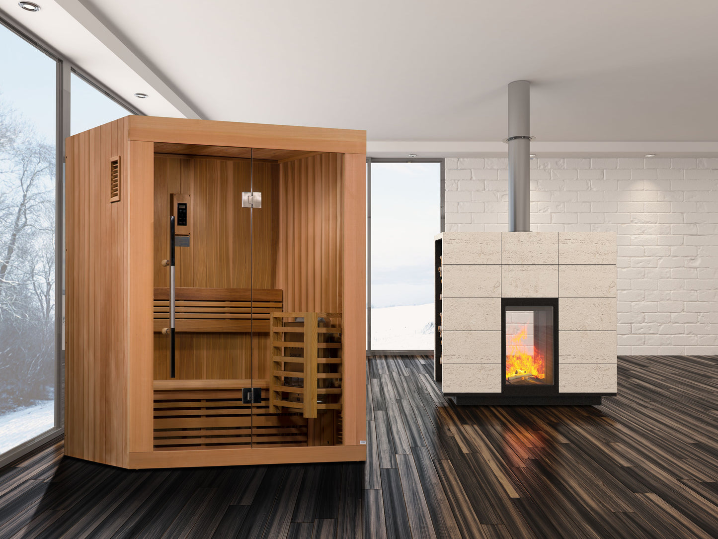 Golden Designs Sundsvall Edition 2 Person Traditional Sauna - Canadian Red Cedar GDI‐7289‐01