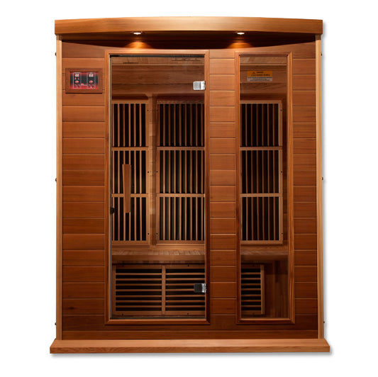 Maxxus 3-Person Low EMF (Under 8MG) FAR Infrared Sauna (Canadian Red Cedar) MX-K306-01 CED