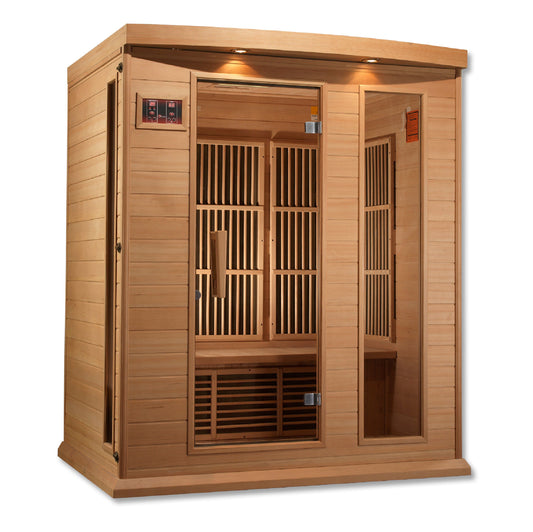 Maxxus 3-Person Low EMF (Under 8MG) FAR Infrared Sauna (Canadian Hemlock) MX-K306-01 Hemlock