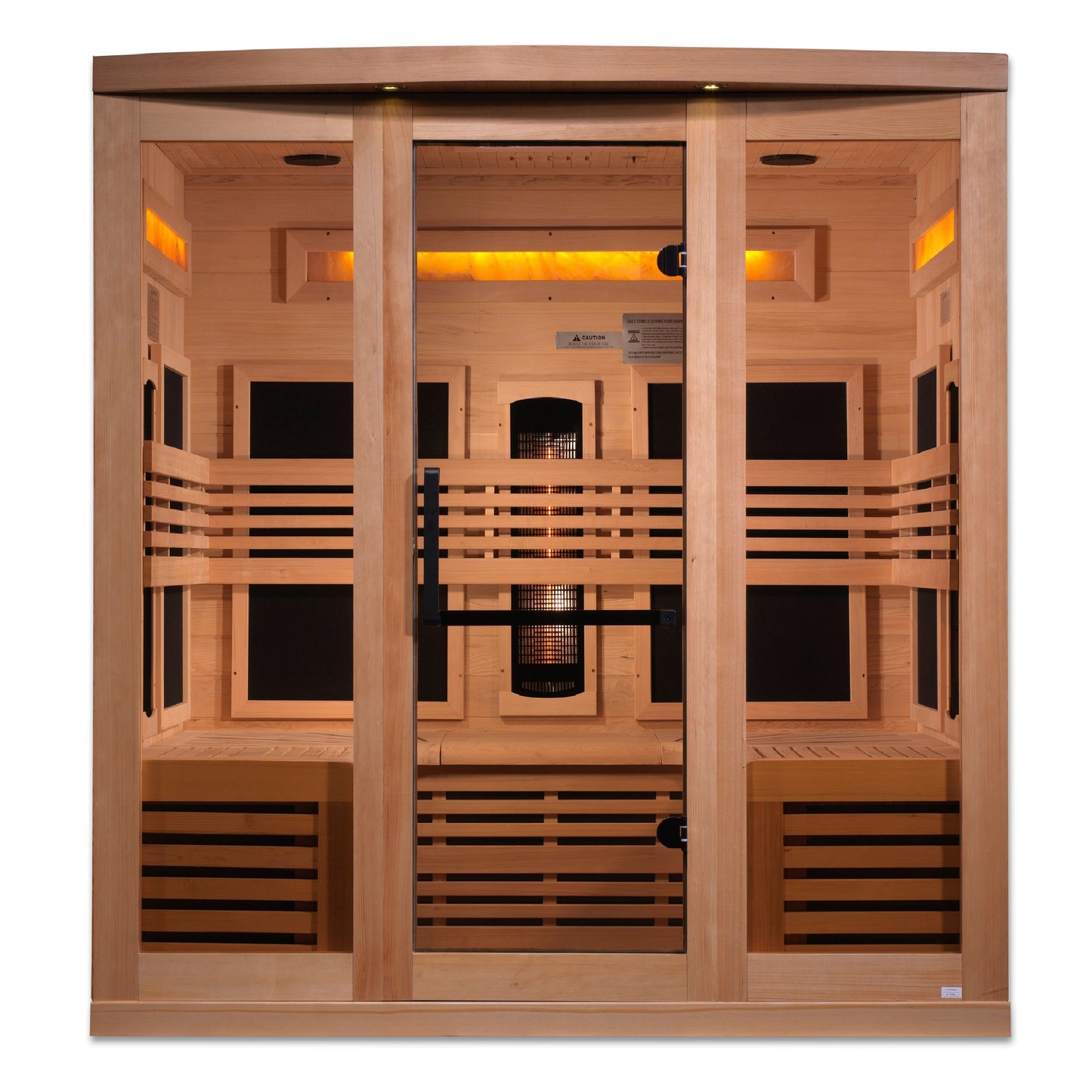 Golden Designs 6-Person Full Spectrum PureTech™ Near Zero EMF FAR Infrared Sauna with Himalayan Salt Bar (Canadian Hemlock)GDI-8260-01