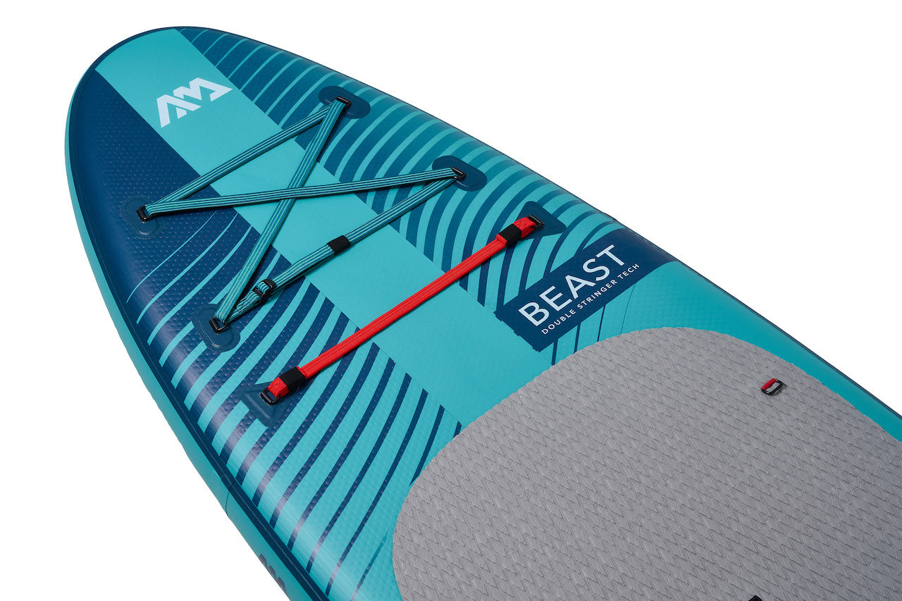 Beast (Aqua Splash) - Advanced  All-around Isup, 3.2m/15cm,  With Carbon/fiberglass Hybrid  Pastel Paddle And Coil Leash