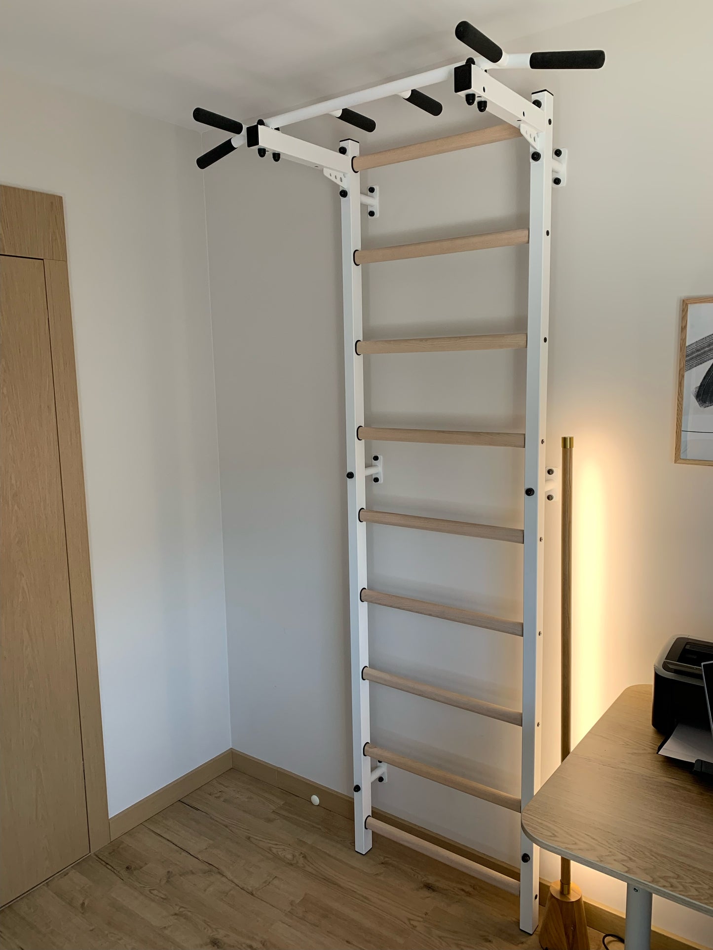 BenchK 721 - BenchK Wall bars with fixed steel 6-grip pull-up bar