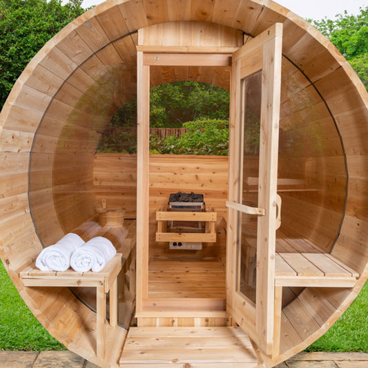 Dundalk Leisure Craft Tranquility MP Barrel Sauna - 6-8 Person Outdoor Sauna - CTC2345MP