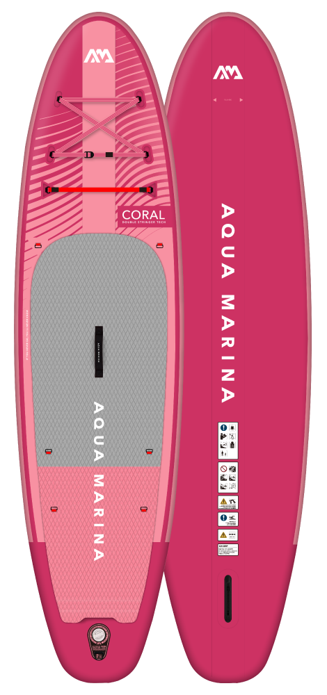 Coral (Raspberry) - Advanced Allaround Isup, 3.1m/12cm, With  Carbon/fiberglass Hybrid Pastel  Paddle, Coil Leash And Carry  Strap