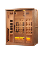 Golden Designs 3-Person Full Spectrum PureTech™ Near Zero EMF FAR Infrared Sauna with Himalayan Salt Bar GDI-8030-02