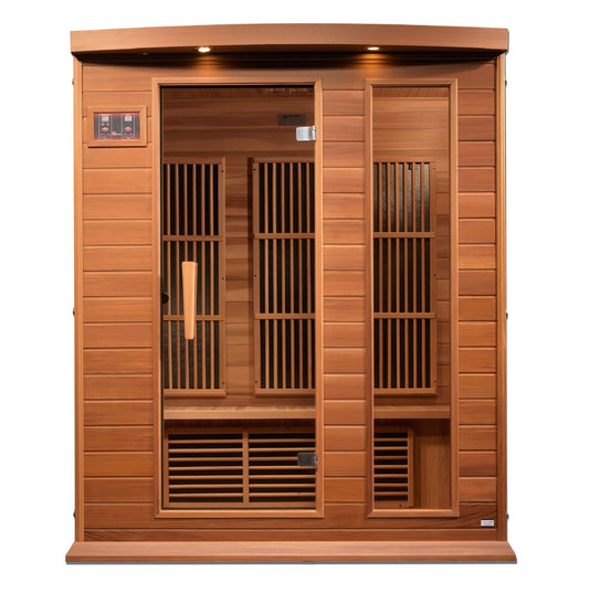 Maxxus 3-Person Near Zero EMF (Under 2MG) FAR Infrared Sauna (Canadian Red Cedar) MX-K306-01-ZF CED