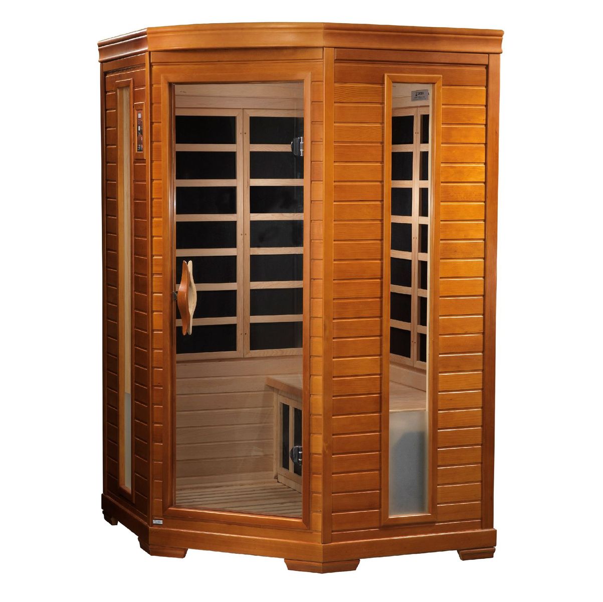 Dynamic Heming 2-person Corner Low EMF (Under 8MG) FAR Infrared Sauna (Canadian Hemlock) DYN-6225-02