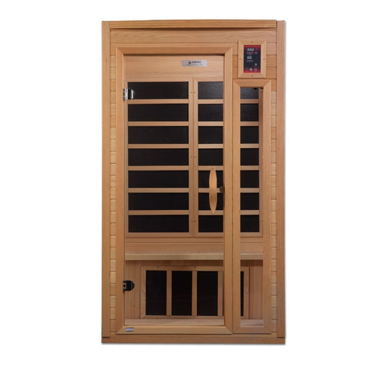 Golden Designs Geneva Elite 1-2-person PureTech™ Near Zero EMF (Under 2MG) FAR Infrared Sauna (Canadian Hemlock) CDI-6106-01