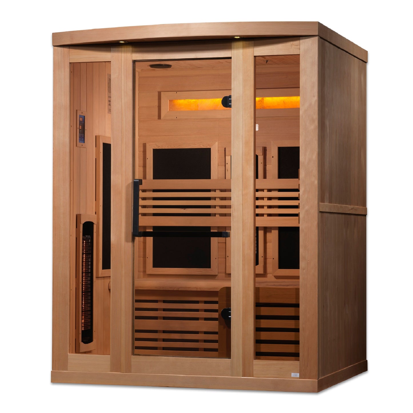 Golden Designs 3-Person Full Spectrum PureTech™ Near Zero EMF FAR Infrared Sauna with Himalayan Salt Bar GDI-8230-01