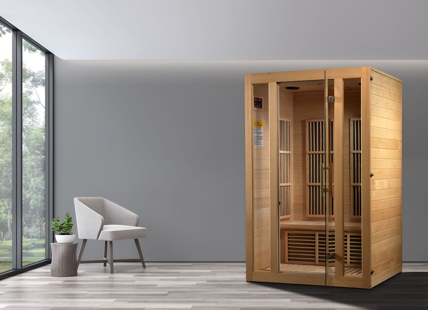 Maxxus Seattle 2-Person Low EMF (Under 8MG) FAR Infrared Sauna (Canadian Hemlock) MX-J206-01 Seattle