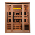 Golden Designs 3-Person Full Spectrum PureTech™ Near Zero EMF FAR Infrared Sauna with Himalayan Salt Bar GDI-8230-01