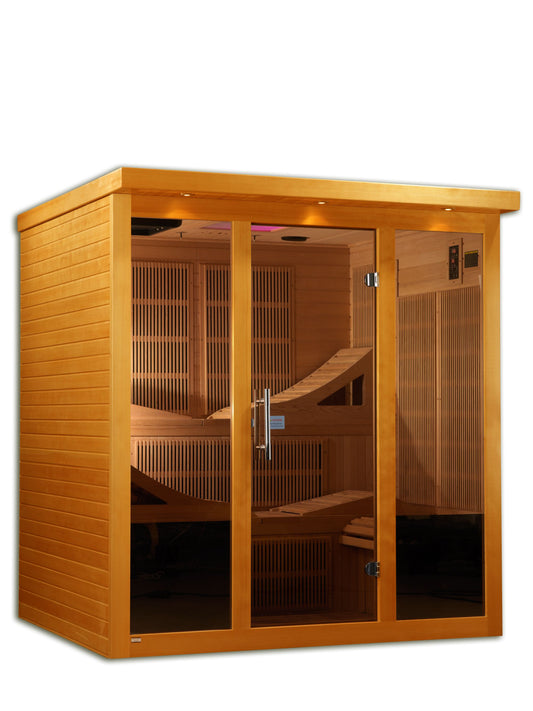 Dynamic Monaco 6-person Ultra Low EMF (Under 3MG) FAR Infrared Sauna (Canadian Hemlock) DYN-6996-01