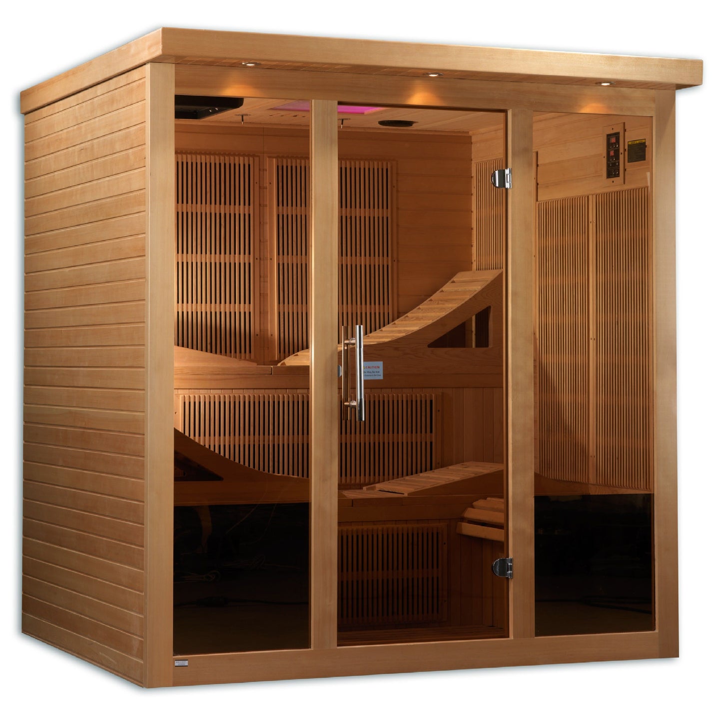 Golden Designs Monaco 6-person PureTech™ Near Zero EMF (Under 2MG) FAR Infrared Sauna (Canadian Hemlock)GDI-6996-01