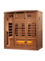 Golden Designs 4-Person Full Spectrum PureTech™ Near Zero EMF FAR Infrared Sauna with Himalayan Salt Bar (Canadian Hemlock) GDI-8040-02