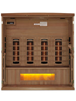 Golden Designs 4-Person Full Spectrum PureTech™ Near Zero EMF FAR Infrared Sauna with Himalayan Salt Bar (Canadian Hemlock) GDI-8040-02