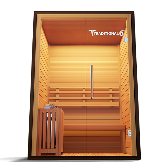 Tradtional 6 - 3 Person Indoor Sauna - Glass Front Only