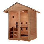 Golden Designs "Carinthia" 3 Person Hybrid (PureTech™ Full Spectrum IR or Traditional Stove) Outdoor Sauna GDI‐8123‐01