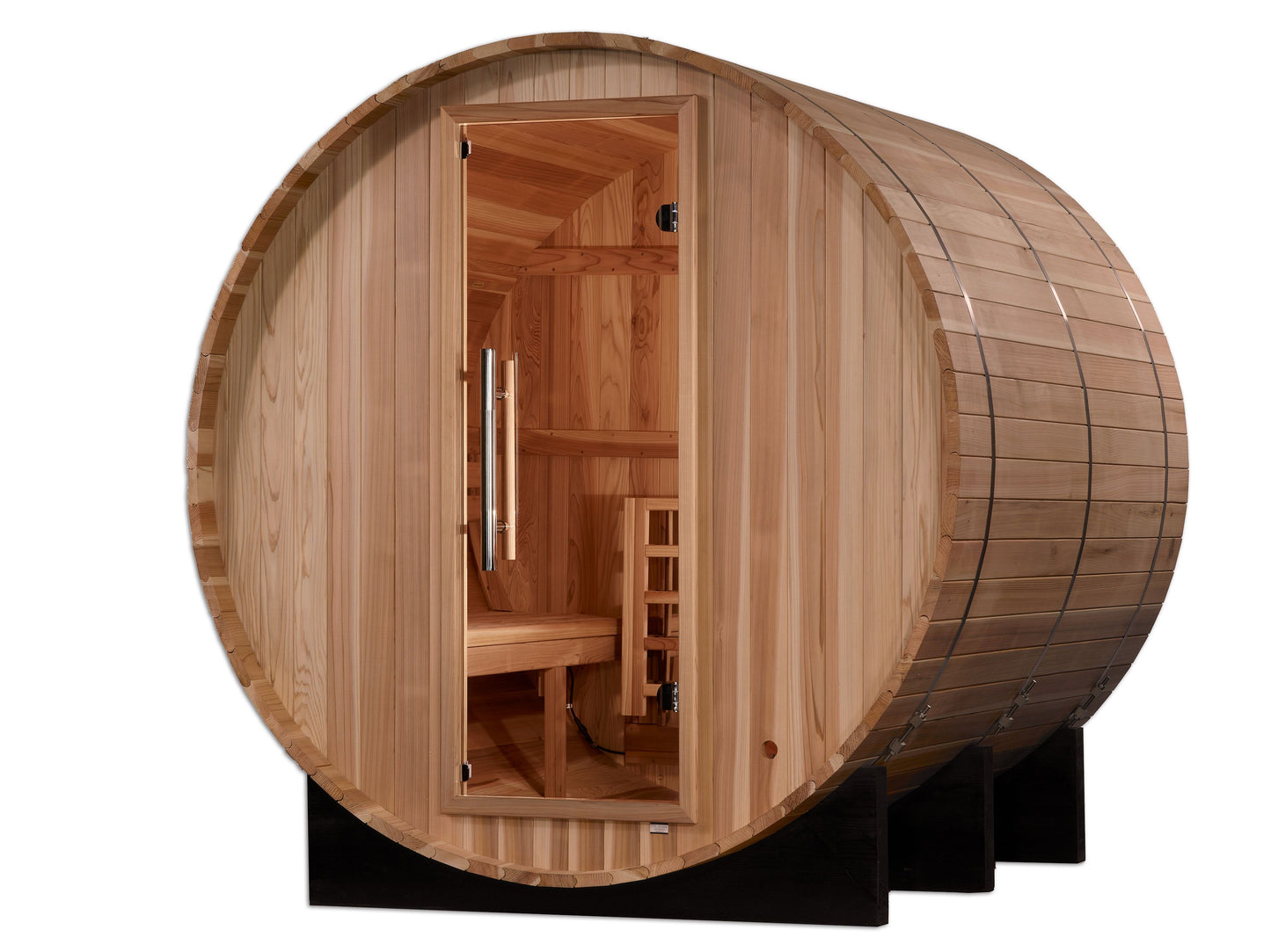Golden Designs "Arosa" 4 Person Barrel Traditional Sauna -  Pacific Cedar GDI‐B004‐01