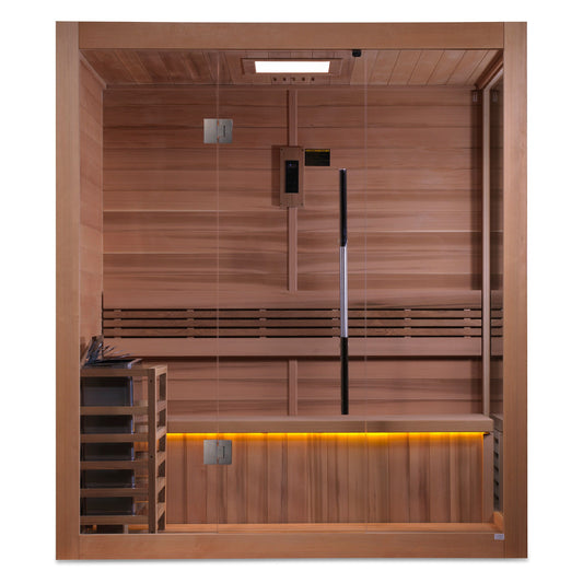 Golden Designs "Forssa Edition" 3-4 Person Indoor Traditional Sauna (GDI-7203-01) - Canadian Red Cedar Interior GDI-7203-01