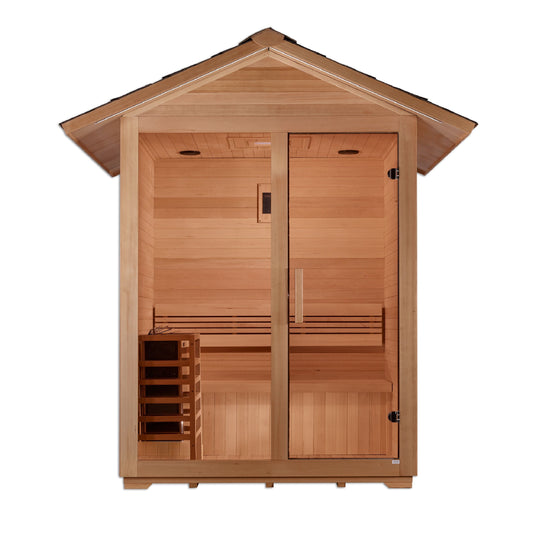 Golden Designs "Arlberg" 3 Person Traditional Outdoor Sauna -  Canadian Hemlock GDI‐8103‐01